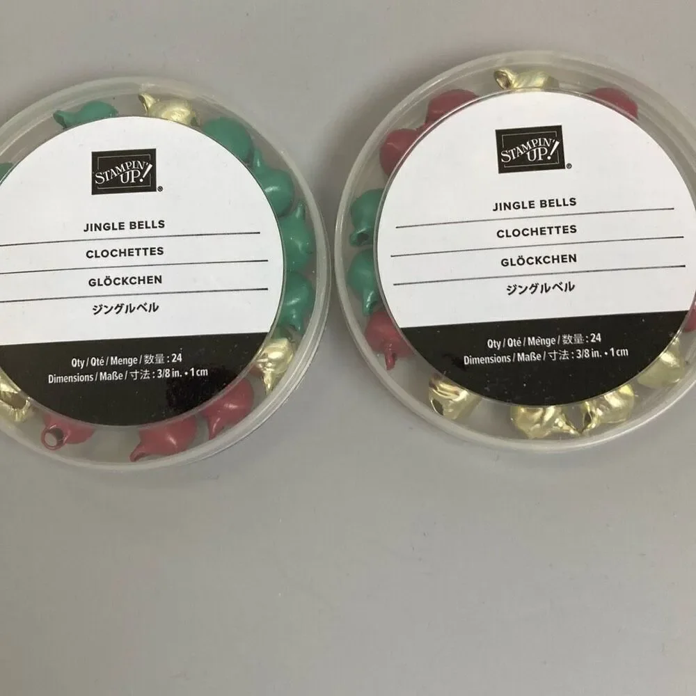Stampin Up Jingle Bells 149598 Red Green Gold Christmas Crafting 2 Packs